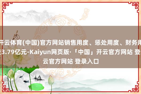 开云体育(中国)官方网站销售用度、惩处用度、财务用度计较3.79亿元-Kaiyun网页版·「中国」开云官方网站 登录入口