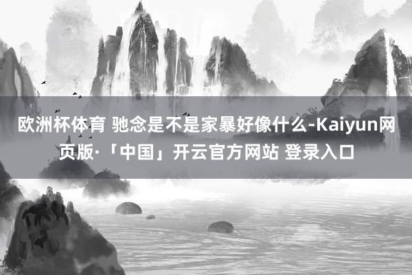 欧洲杯体育 驰念是不是家暴好像什么-Kaiyun网页版·「中国」开云官方网站 登录入口